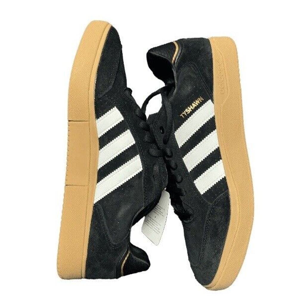 New Adidas Men’s Size 10 Tyshawn Low Black & Gum Skateboarding Shoes IG5280